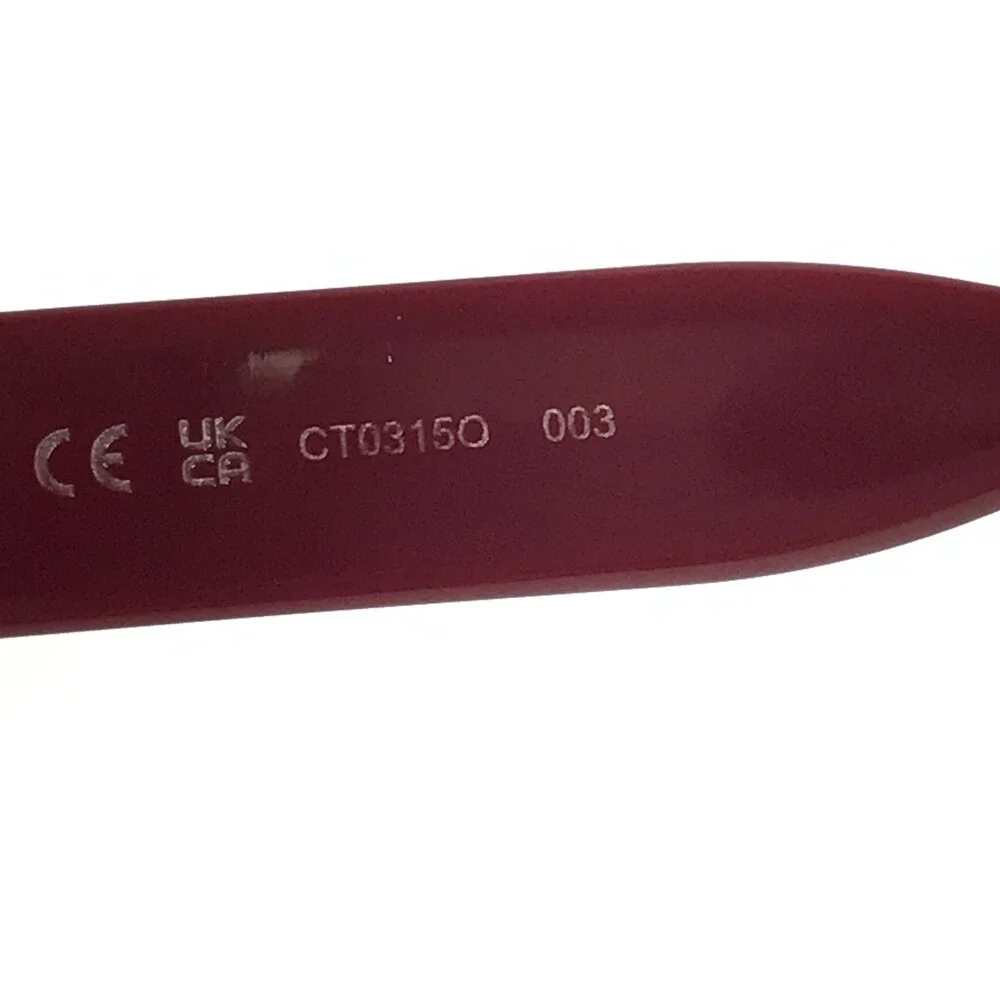 Cartier Eyeglasses Frames CT0315O 003 Burgundy Red Cat Eye Full Rim 53-17-140